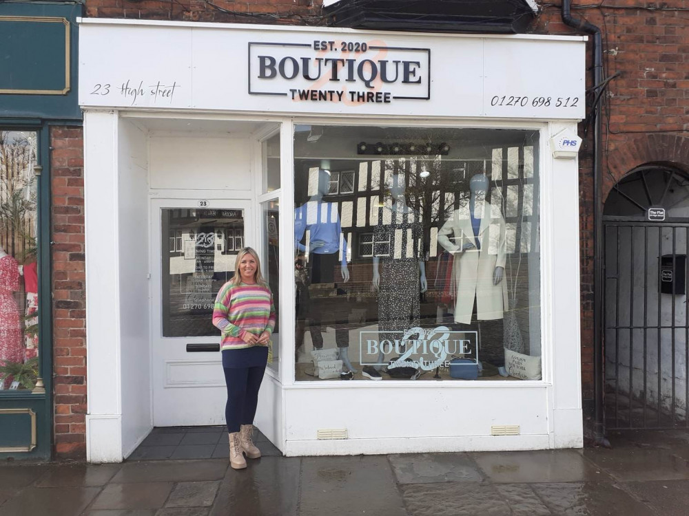Sandbach business owner, Helen Johnson, outside her fashion business. (Photo: Sandbach Nub News) Sandbach business owner, Helen Johnson, outside her fashion business. (Photo: Sandbach Nub News)