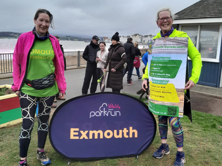 Beccy Johnson and Alexa Baker at Exmouth's 200th parkrun (Sidmouth Running Club)