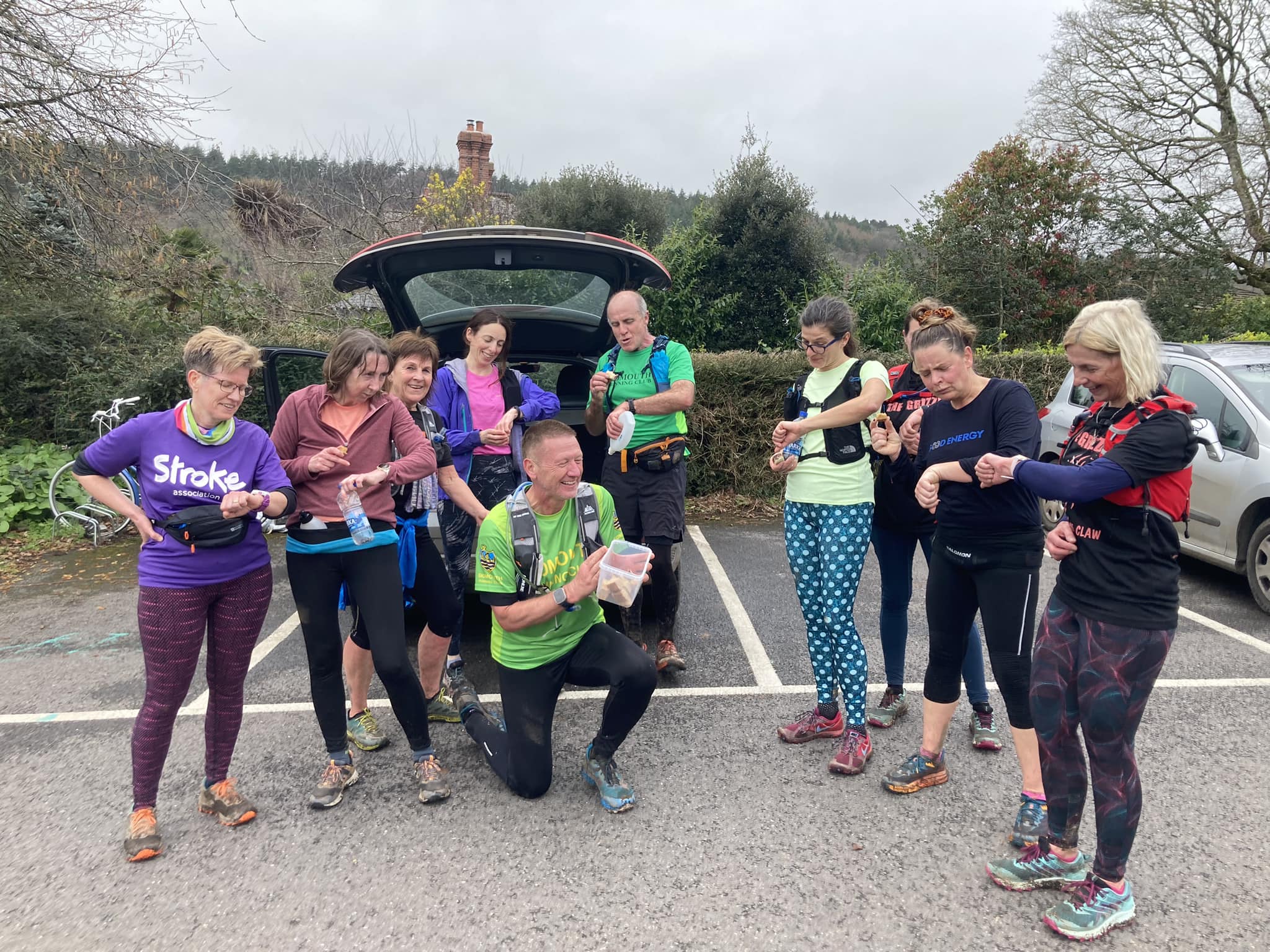 Sunday run leader Richard King redeeming himself (Sidmouth Running Club)