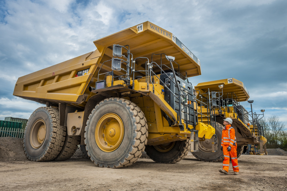 Operations Manager Vincent Pitt with one of the CAT 777G dumper trucks