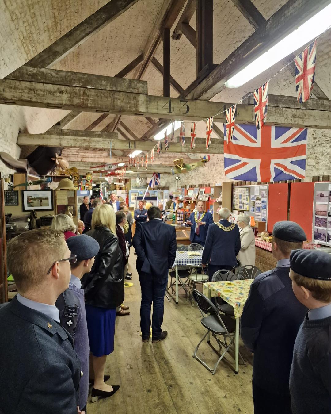 Cllr James Haldon tells his guests about Purfleet Heritage and Military Centre.