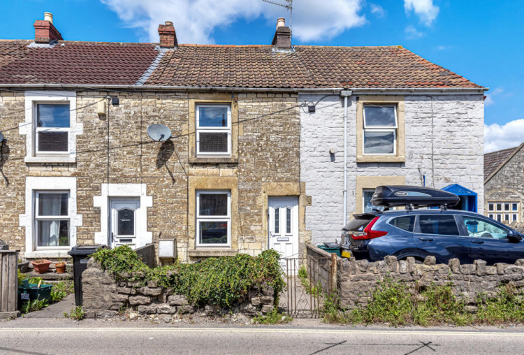 The stone built mining cottage on the Radstock Road 