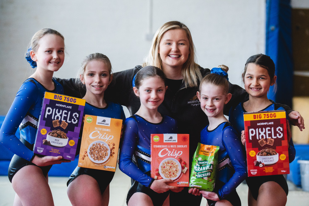 Charlotte Gribbin from Mornflake meeting juniors from Crewe and Nantwich Gymnastics Club’s County squad (Image - Monflake)