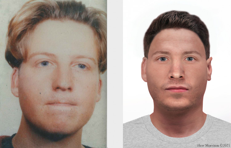 The man was found with an old passport-style photo and a new image has been created of him