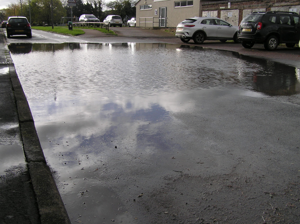 The flood was pictured here by a resident of Cold Overton Road. 