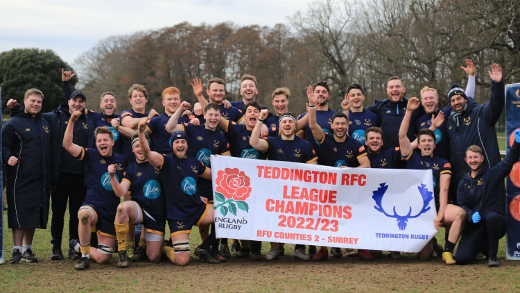 Teddington RFC confirmed their league title win after a walkover victory. Photo: Bev Ridler.