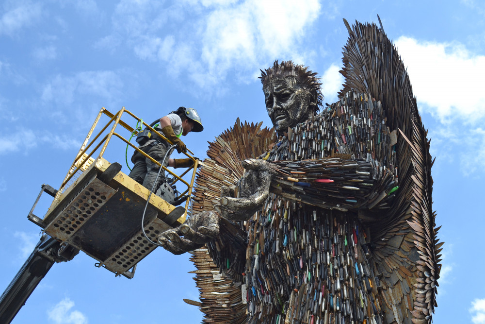  The Knife Angel will be located on Memorial Square between Wednesday 3rd and Wednesday 31st May 2023.