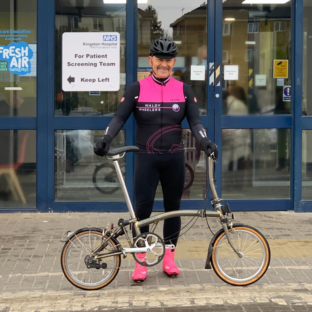 Kingston resident and heart attack survivor, Richard Carrington, is set to embark on a cycling tour of 14 London hospitals this weekend in support of the Kingston Hospital Charity's Ride for 75 fundraising initiative (Image supplied) Kingston resident and heart attack survivor, Richard Carrington, is set to embark on a cycling tour of 14 London hospitals this weekend in support of the Kingston Hospital Charity's Ride for 75 fundraising initiative (Image supplied)