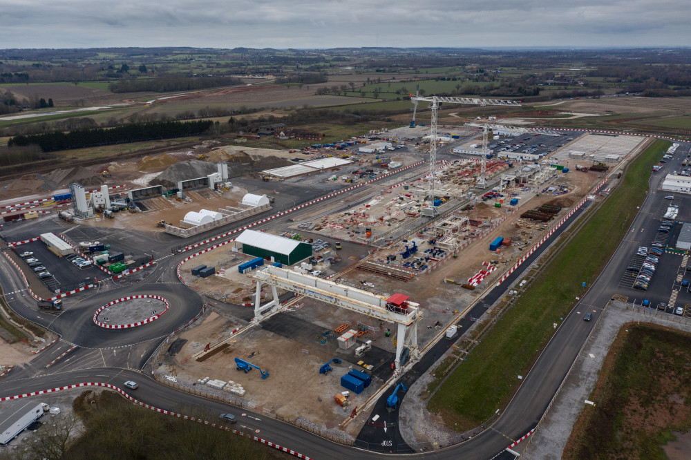 HS2 works in North Warwickshire near Coleshill (image via SWNS)