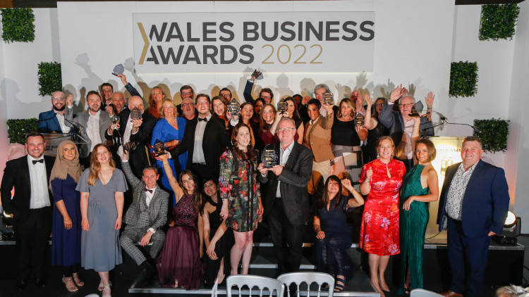Winners celebrate at the Wales Business Awards 2022.