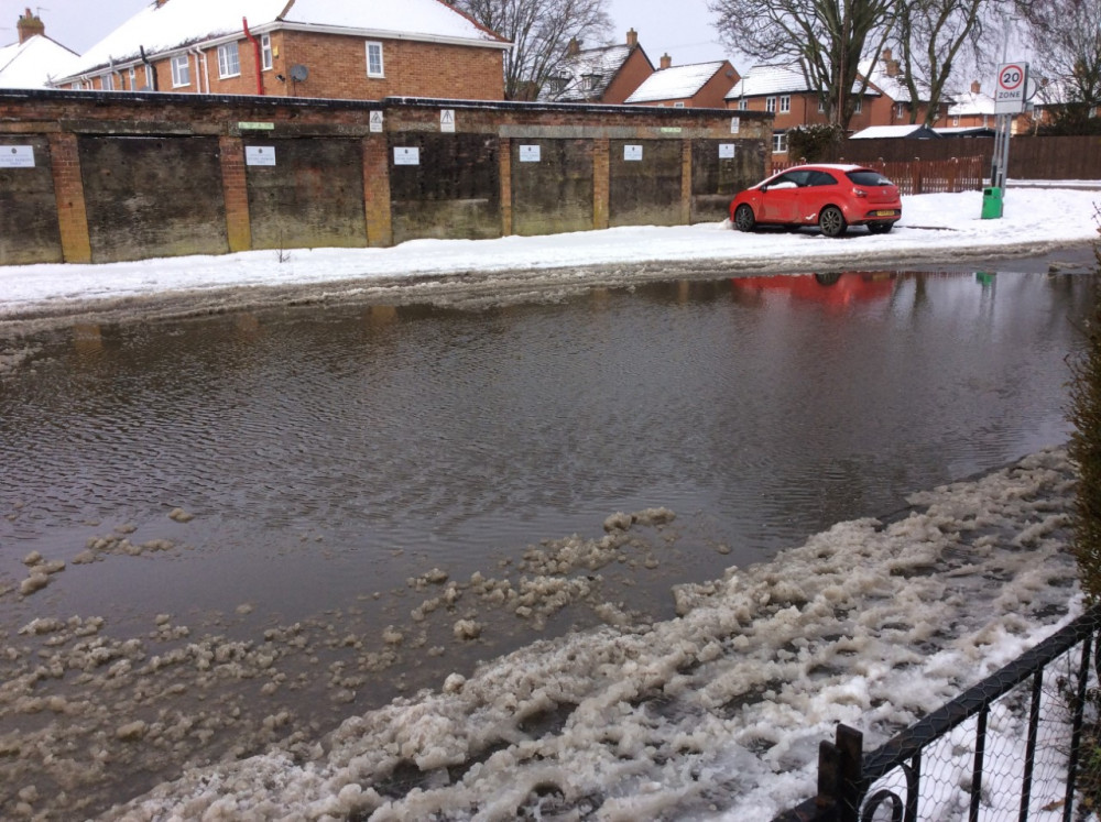 The flooding was particularly bad when it snowed earlier this month. Image credit: Nub News. 
