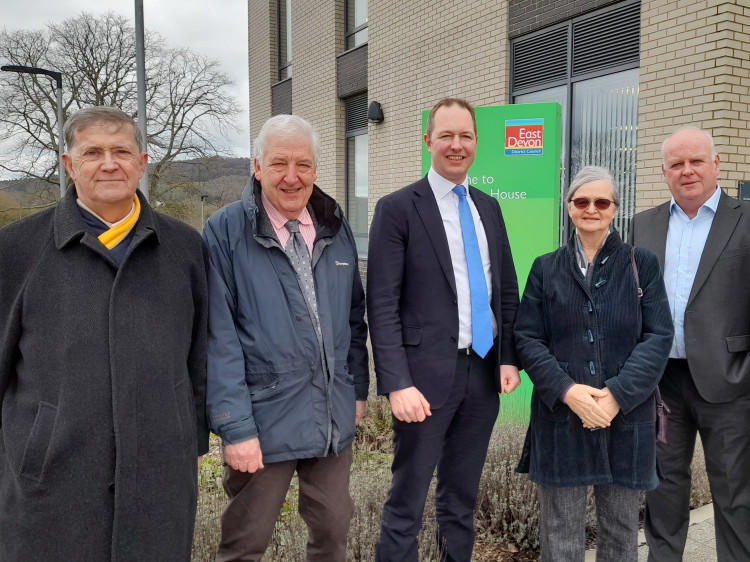 From left, Cllrs Nick Hookway and Geoff Jung, Richard Foord MP, and Cllrs Marianne Rixson, Paul Arnott.