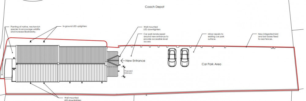 An extract from the plans submitted for Welton Baptist Church 