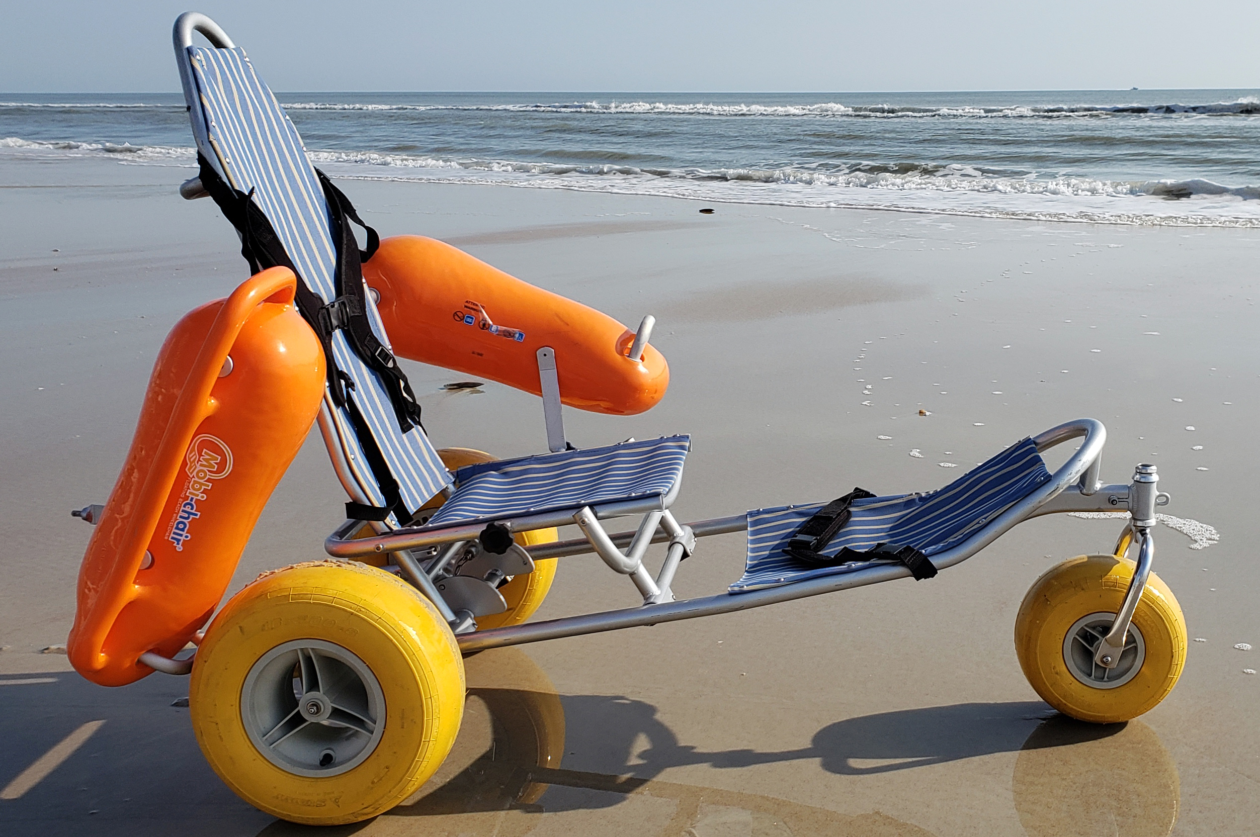 One of the wheelchairs will float in the sea and can be used as part of swimming lessons