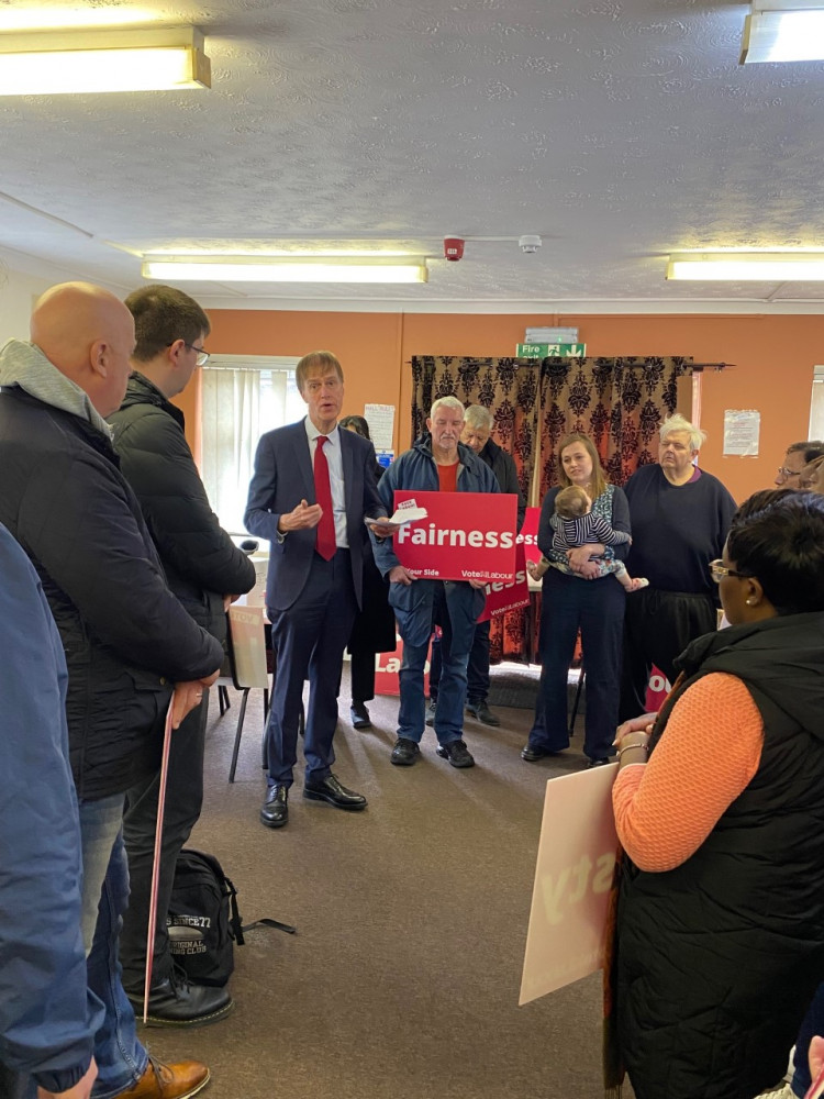 Sir Stephen Timms greets local Labour supporters.