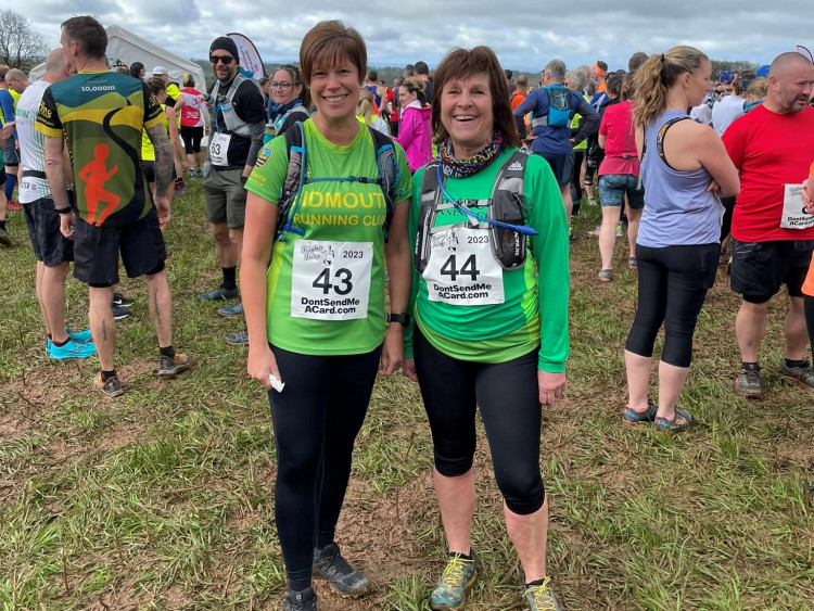 Helen Palmer and Sarah Watkins raring to go (Sidmouth Running Club)