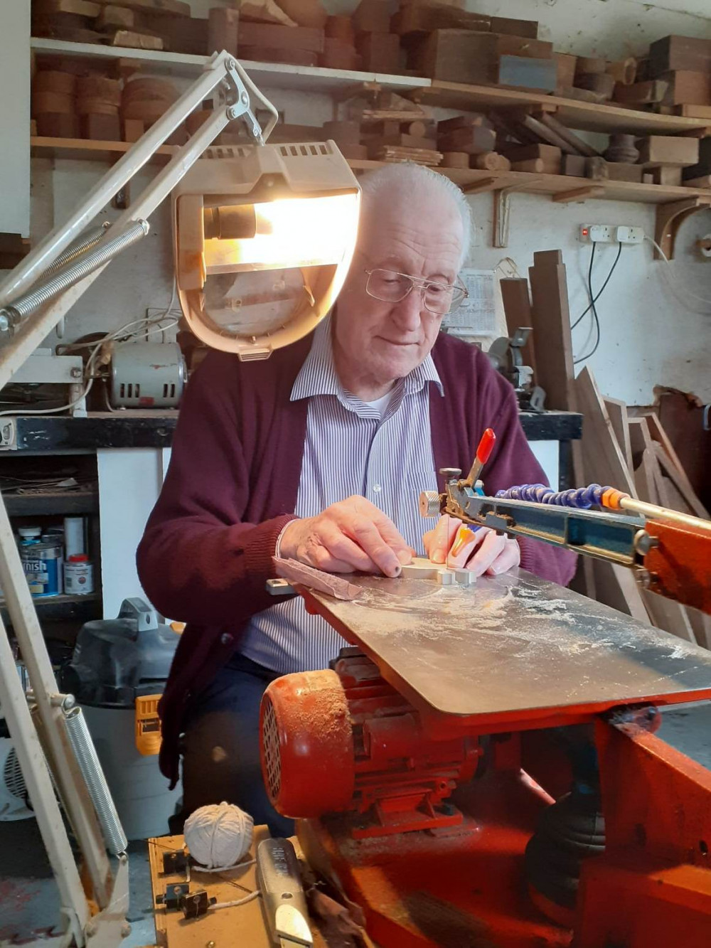 Talented TWAM volunteer, Gordon Degg, makes wooden items and well as collecting tools for the charity.  