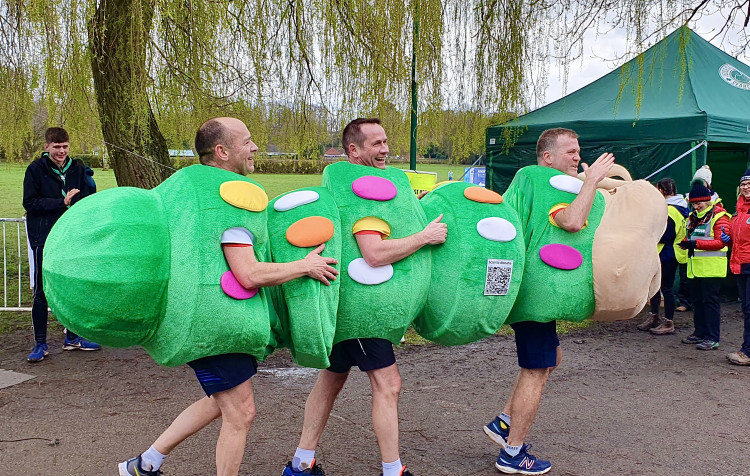 The team from Aldi ran as Cuthbert the Caterpillar. Photos: Ashby 20