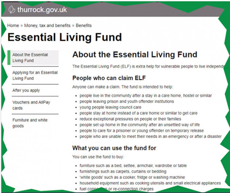 Thurrock Council is delivering the Essenential Living Fund