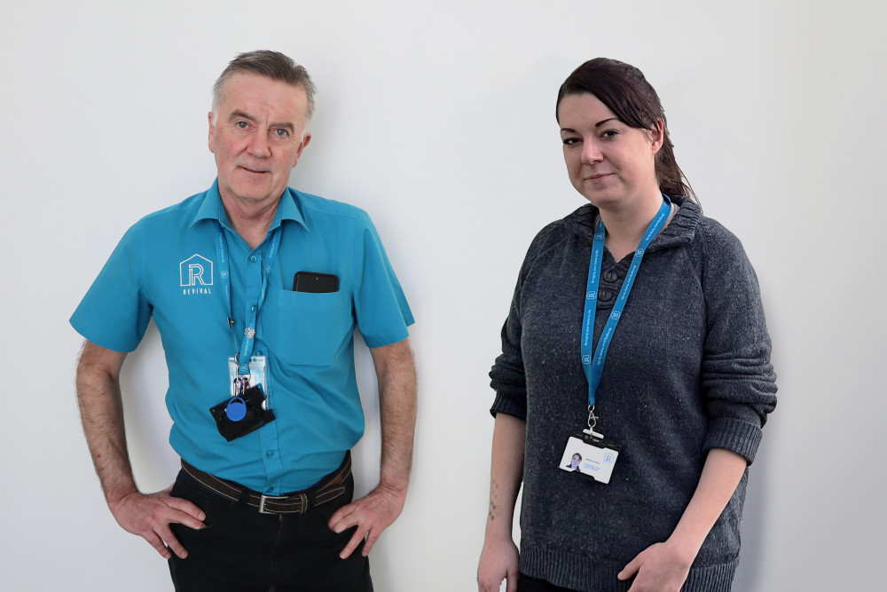 Pictured: Team Leader Mark Cliffe and Home Support Worker Becky Kenny