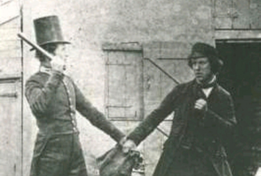 A policeman making an arrest in 1860 (Graham Symington)