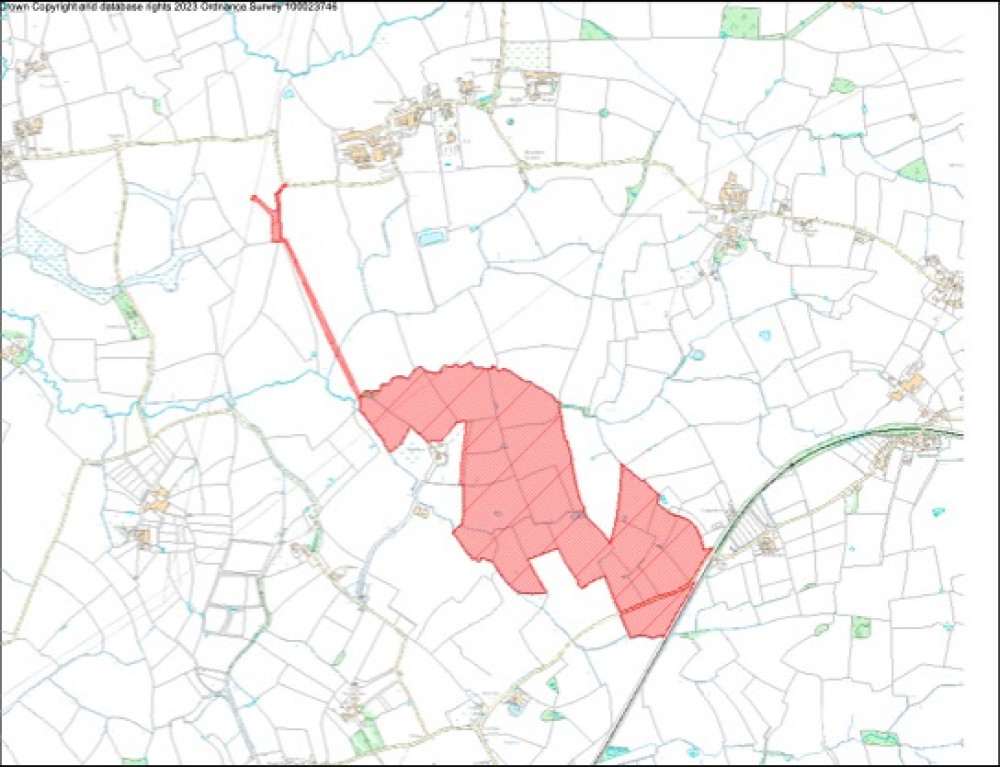 The  location of the planned solar farm (Credit: EDDC report) 