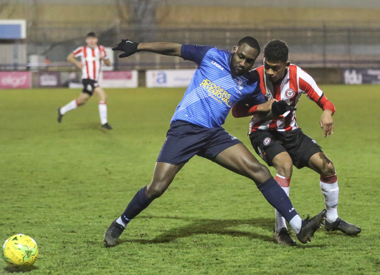 Former-Brentford man Reece Cole scored the only goal of the game. Photo: Martin Addison.