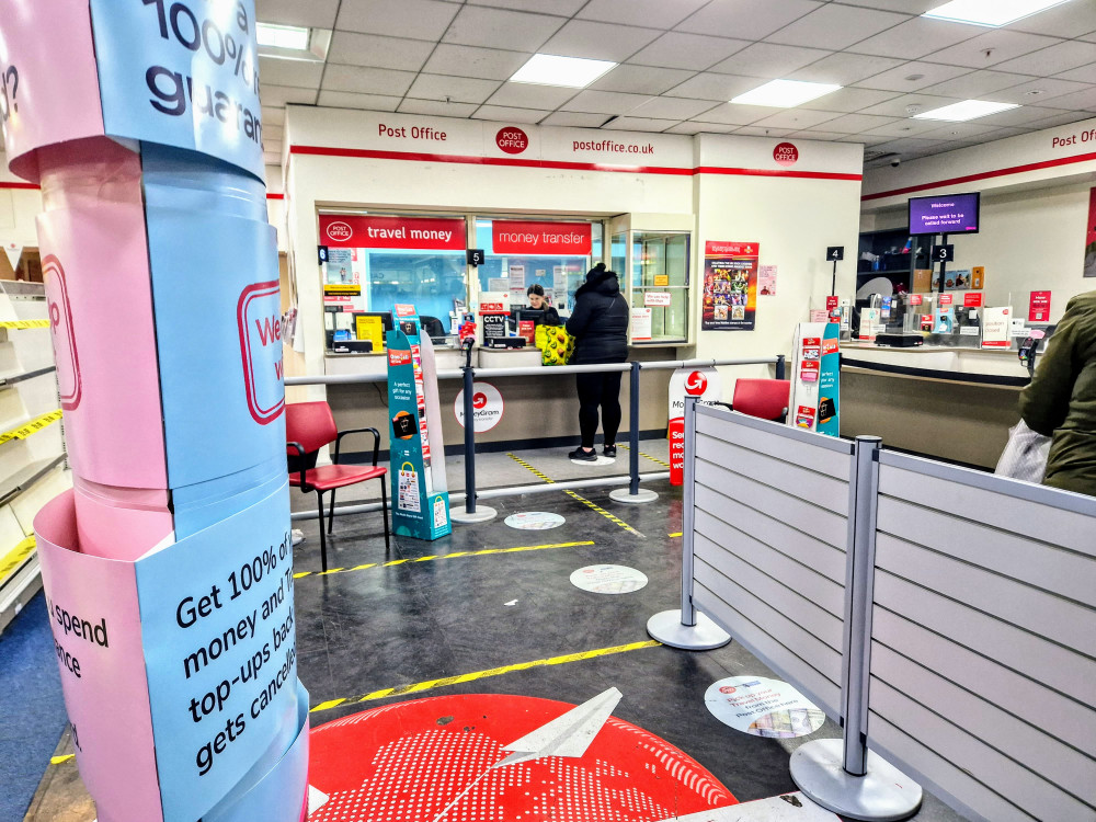 Crewe Town Post Office, Victoria Shopping Centre, closed at 12pm on Thursday 30 March (Ryan Parker).