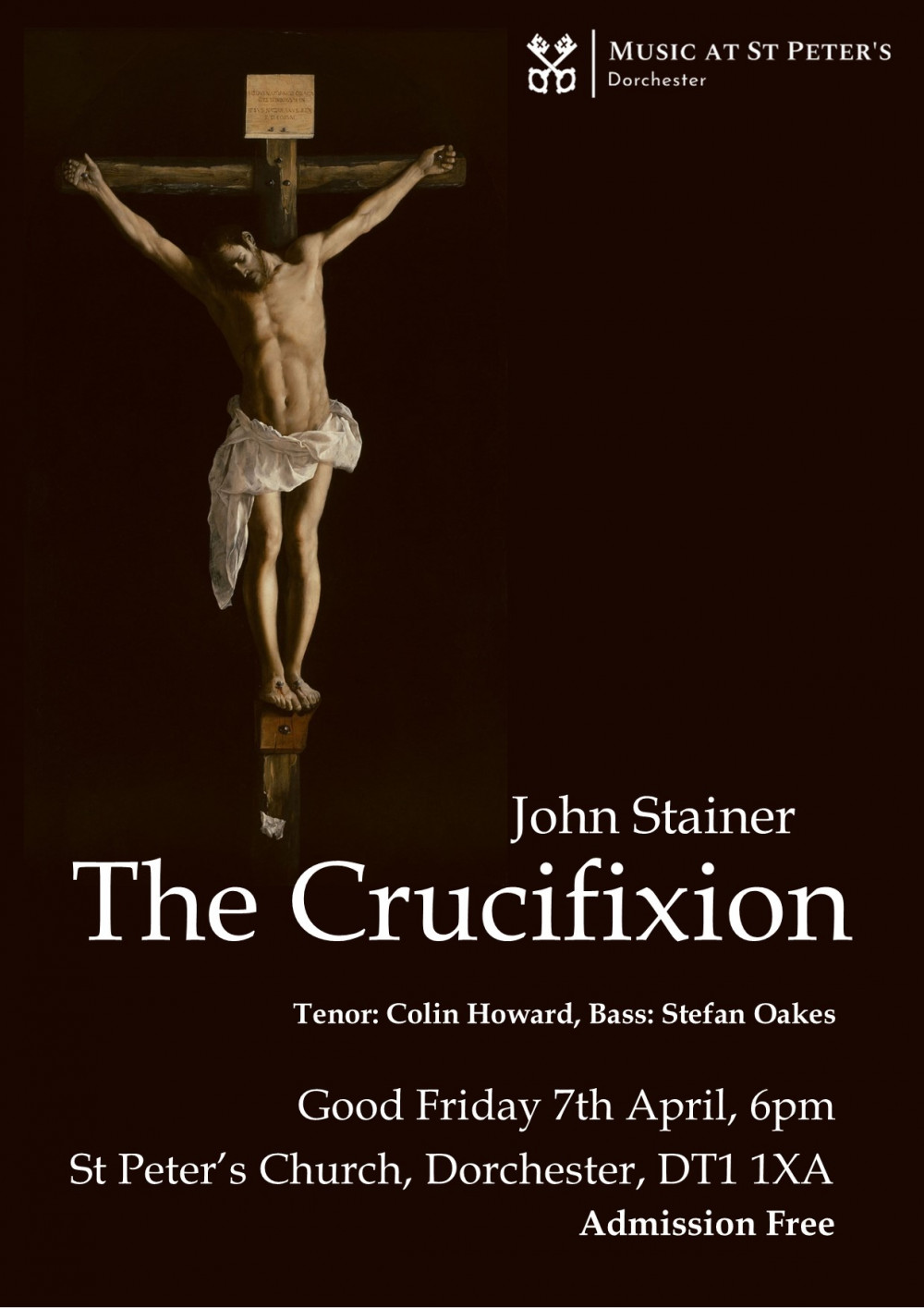 Music at St Peter's will present John Stainer's ‘The Crucifixion’