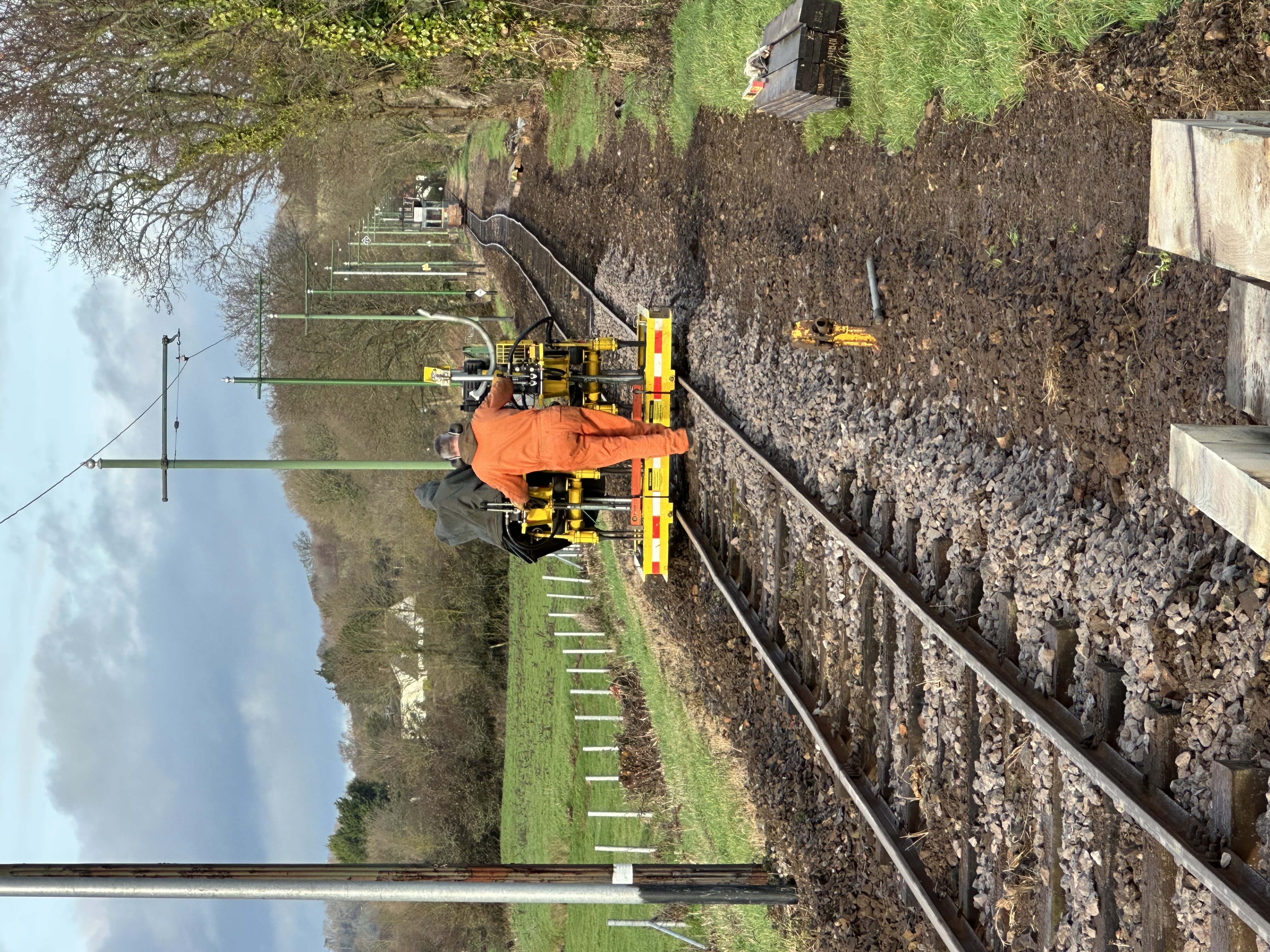 Tamping the new track north of Tye Lane