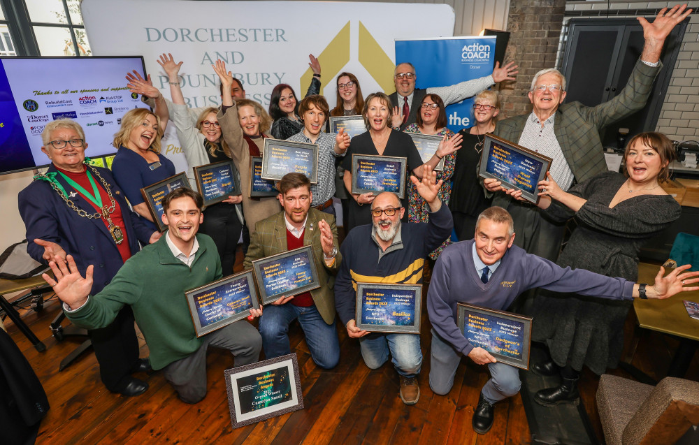 Winners at the Dorchester Business Awards 2023 (photo credit: Paul Collins)