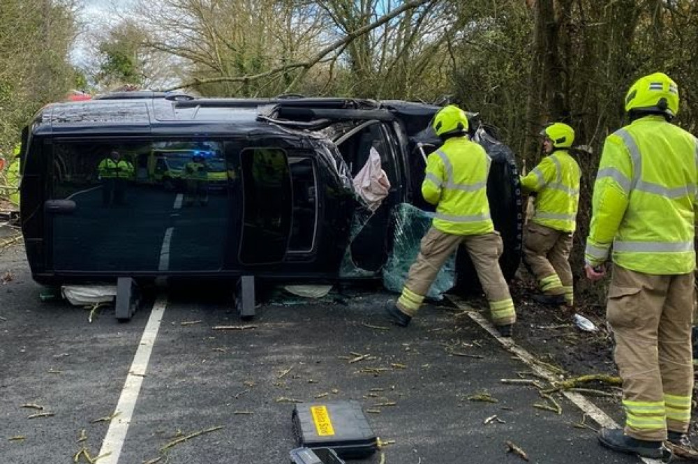 Two fire engines, an ambulance crew, and police attended the scene in Wickham Bishops. (Photo: Essex County Fire & Rescue Service)