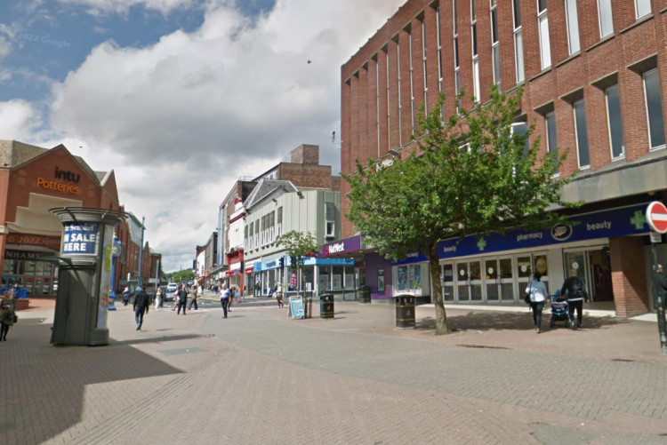 Officers were called to Upper Market Square, Hanley, on Saturday 1 April (Google).