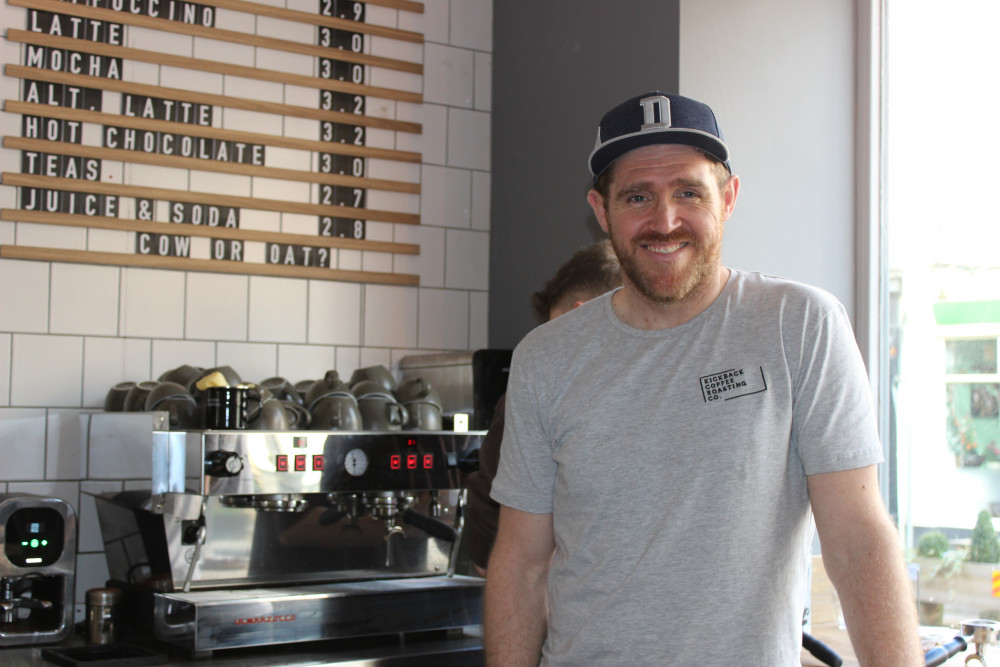 Alex Shaw (36) is already known around Macclesfield as 'Mr. Kickback Coffee', and now he's the new owner of Flour Water Salt. (Image - Alexander Greensmith / Macclesfield Nub News) 