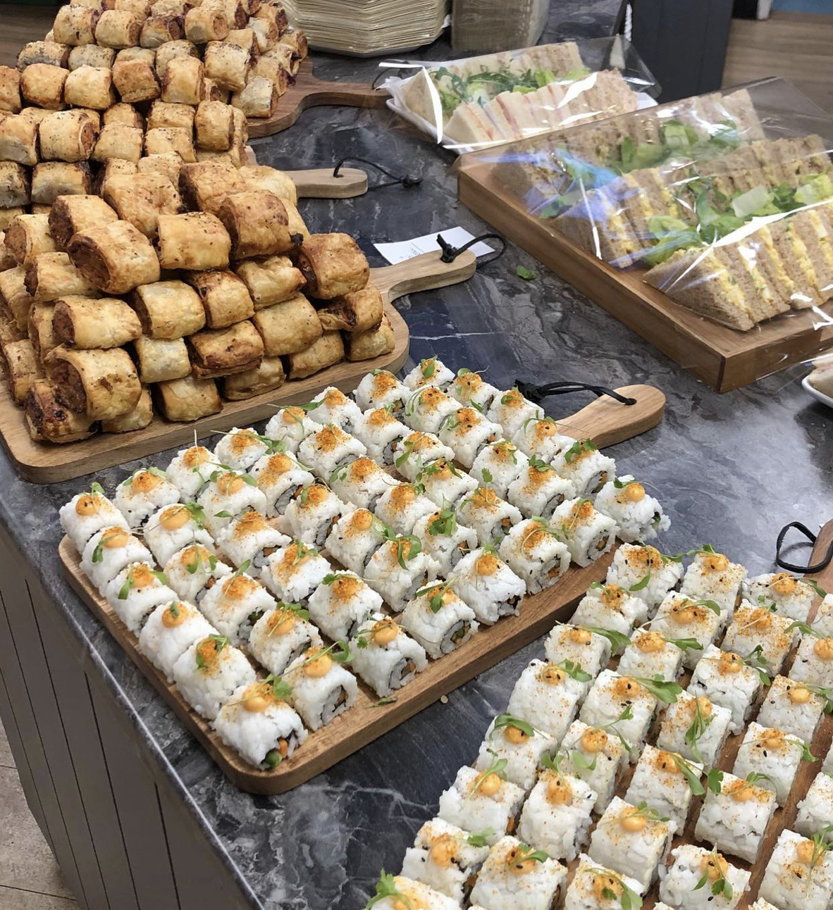 David's also thanked @vutiebeets for catering - the sushi, vegan sausage rolls and cake were delicious. CREDIT: David's bookshop