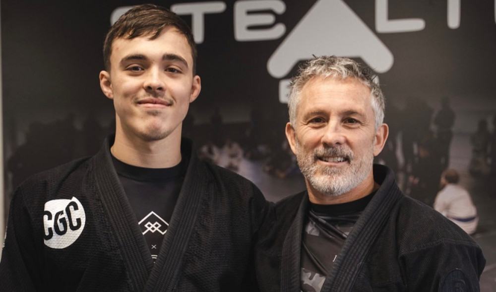 Stealth BJJ Founder George Stephens (left) has even got his dad Paul (right) into the sport. (Image - Stealth BJJ Macclesfield) 