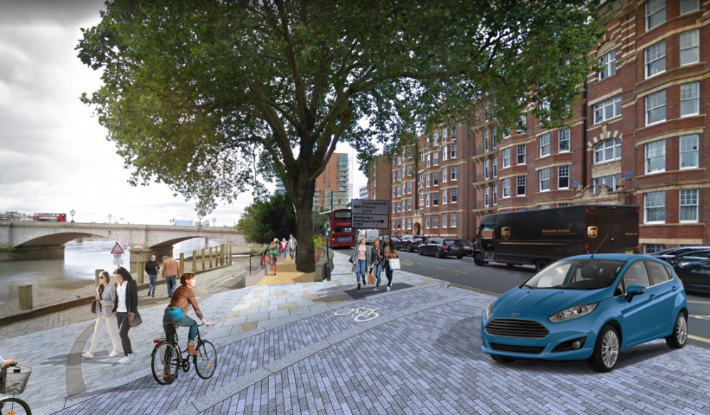 CGI of proposals for Waterman’s Green as viewed from Lower Richmond Road. Credit: Project Centre/Wandsworth Council, provided in Wandsworth Council planning documents