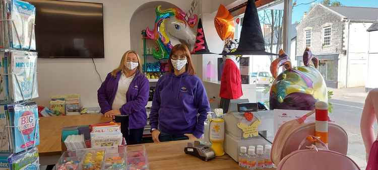 Sally (right) at her shop The Pencil Case on Cowbridge highstreet