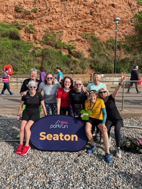 Volunteers and runners at Seaton parkrun held over the Easter weekend