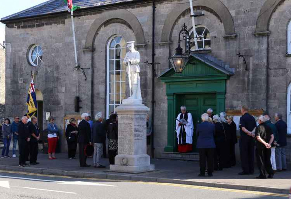 A service at Cowbridge War Memorial last year (Image via Royal British Legion Cowbridge Facebook page)