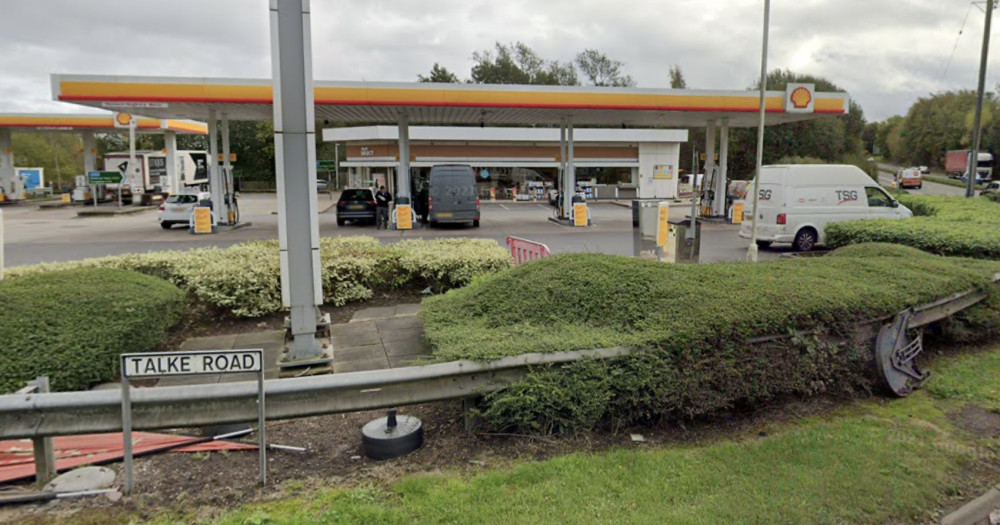 Police were called to a petrol station on Talke Road on Friday night (Google).