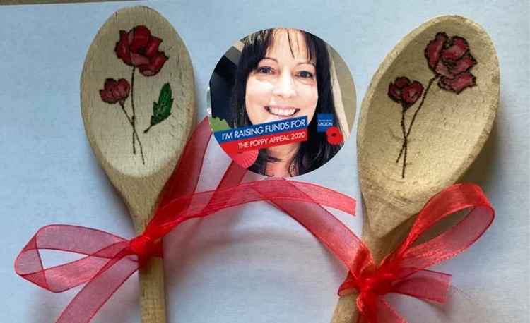 Elizabeth Jenner is raising money for the Poppy Appeal with wooden spoons