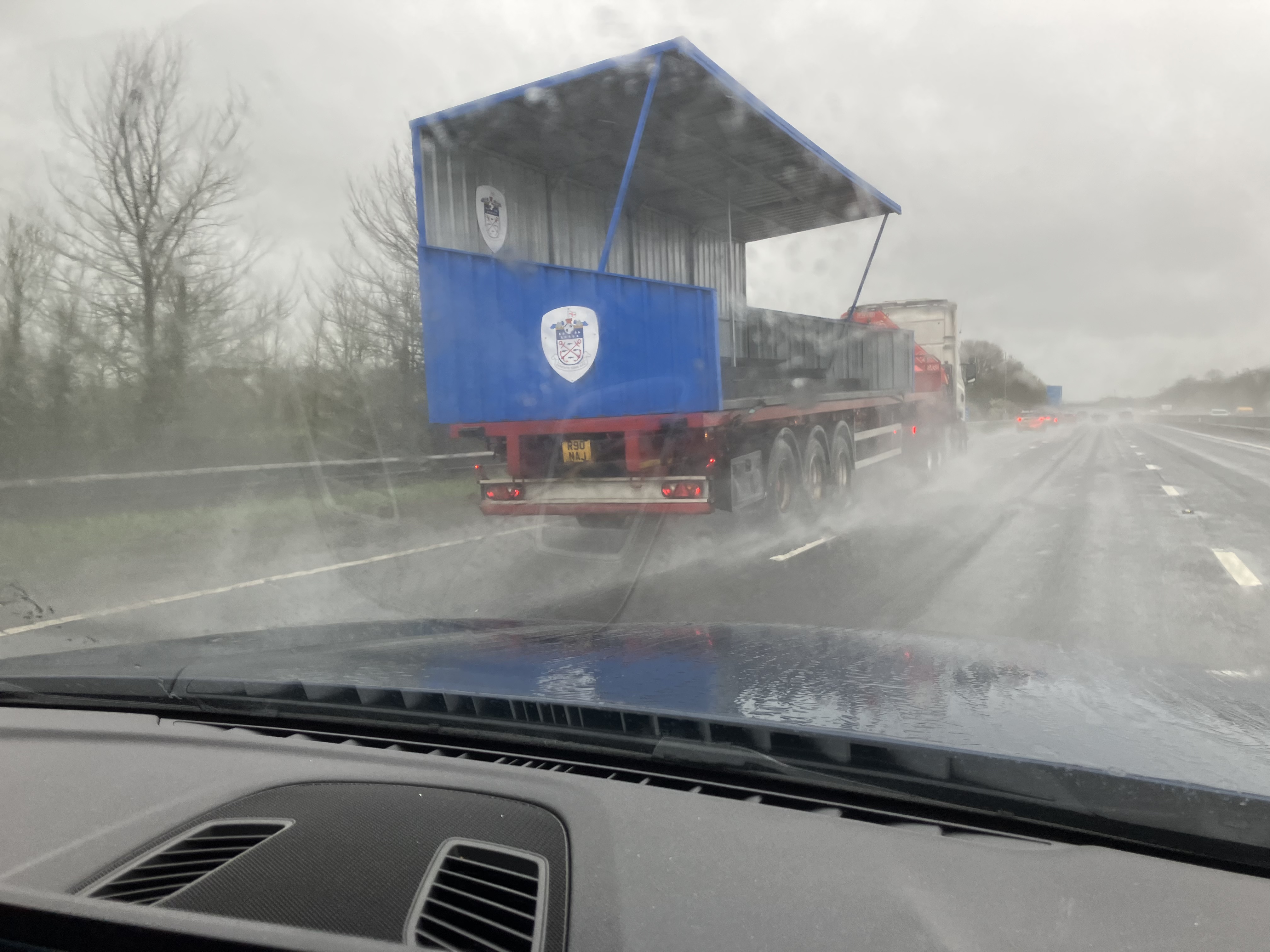 The covered standing area on the motorway! 