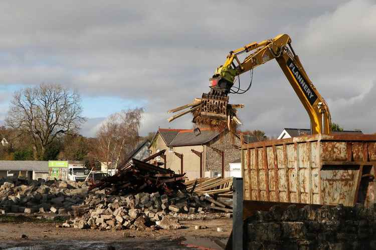 During the demolition (photo via Glyn Evans)