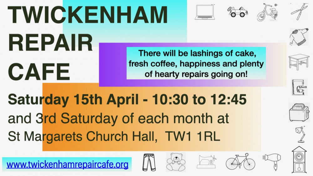 The Twickenham Repair Café will be bringing its experts back together on Saturday – April 15 - to help give new life to dead and broken household products.