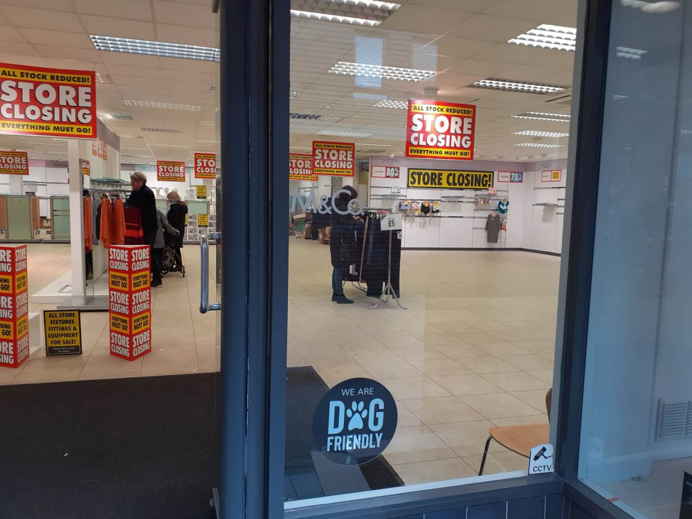 A virtually empty store greeted customers at Sandbach's M &  Co which closes today (Thursday). 