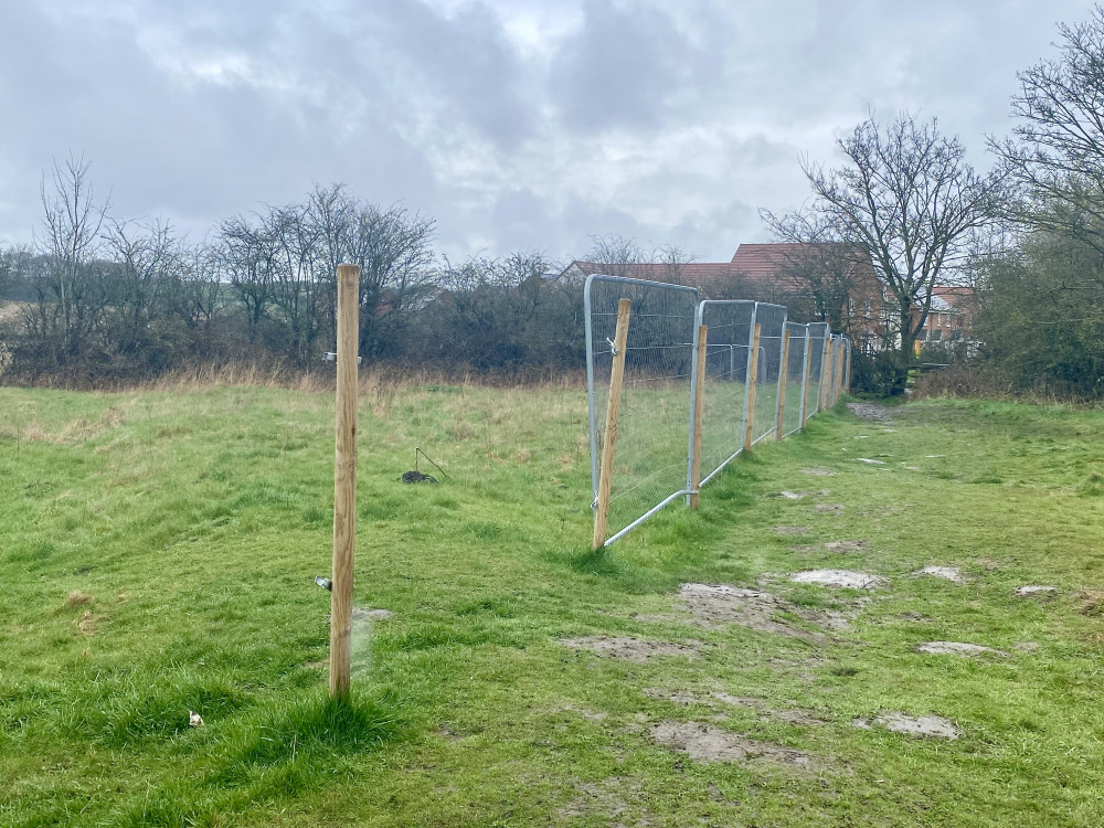 Much of the public right of way has been fenced off - with some of it already torn down. Photos: Ashby Nub News