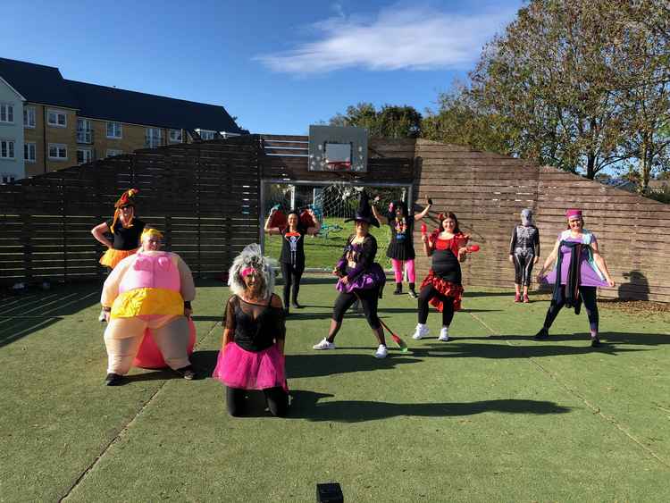At Studio Viva Ladies Fitness, 14 women took part in a bootcamp while wearing fancy dress to raise money for Mind in the Vale