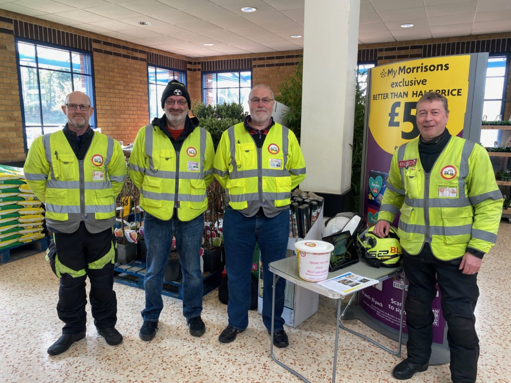 Blood Runners at Morrisons in Grays. From left: Keith Weller, Terry Davy, Steve Pitt and Mike Carr. 