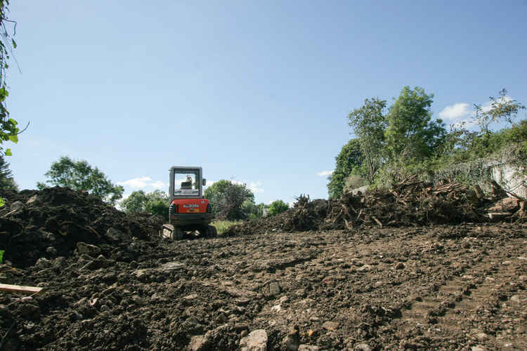 The site had to be cleared  (photo by Mike Baker)